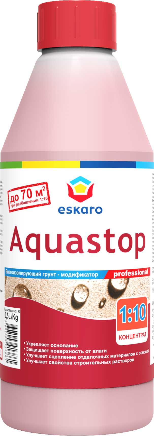 Грунт влагоизолятор (грунтовка) Eskaro Aquastop Professional 0,5 л концентрат 1:10								