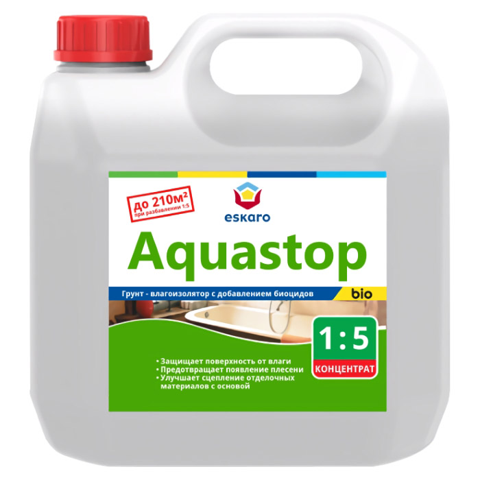 Грунт влагоизолятор с биоцидами 10 л Eskaro Aquastop Bio (концентрат 1:5)								