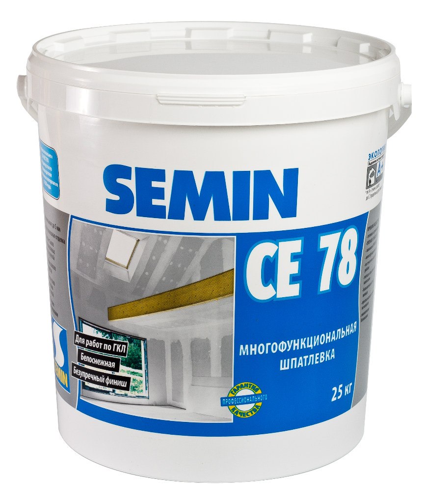 Полимерная шпаклевка универсальная многофункциональная Semin CE 78 (белая крышка) 25 кг