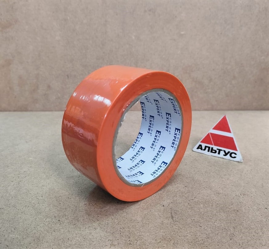 Клейкая лента ПВХ, гладкая 50 мм х 33 м, оранжевая, устойчивая УФ-14, термостойкая до 60°C Color Expert (96115002)