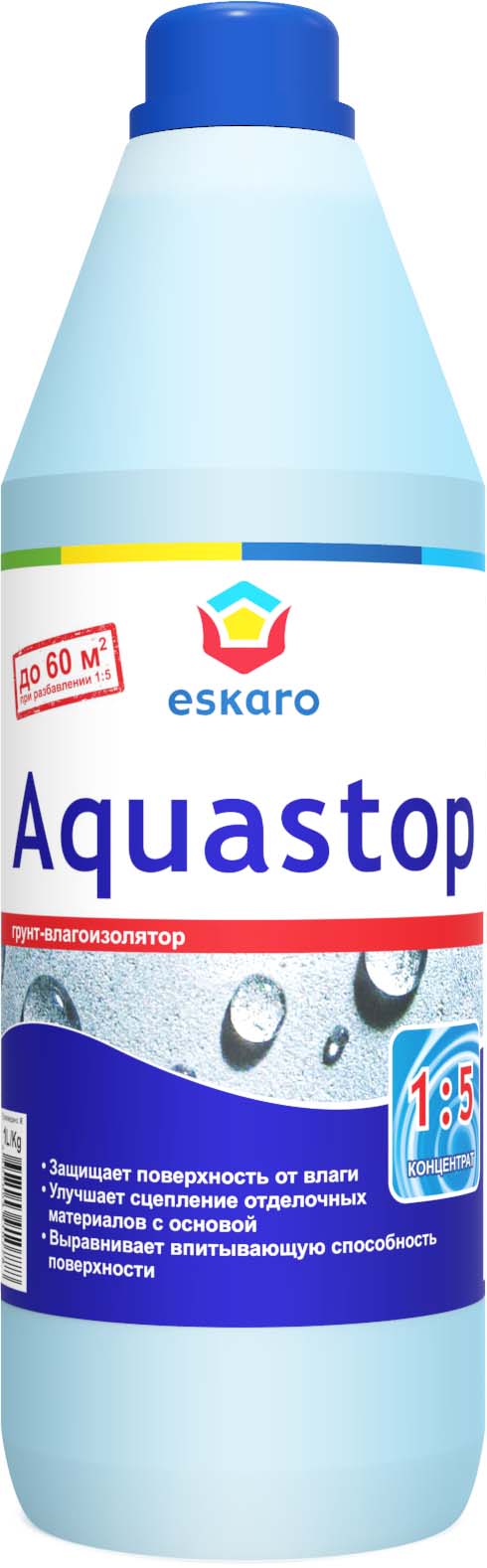 Акриловый грунт влагоизолятор (грунтовка) Eskaro Aquastop 0,5 л концентрат 1:5								