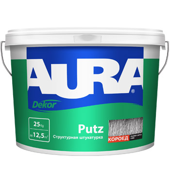 Штукатурка Aura Putz Dekor структурная акриловая декоративная КОРОЕД зерно 3 мм 25 кг