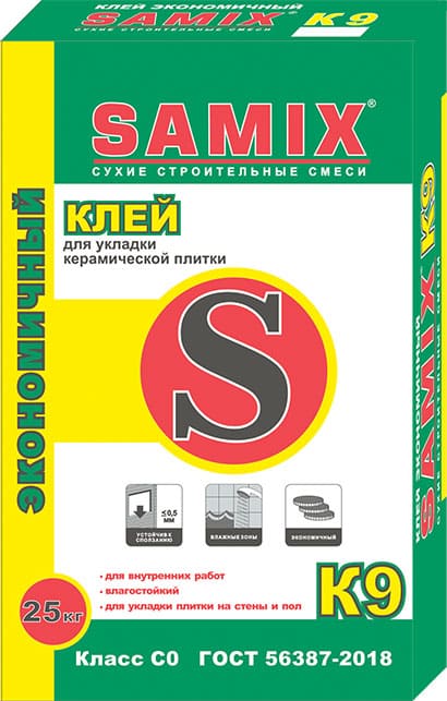 Плиточный клей Samix (Самикс) К-9 25 кг								