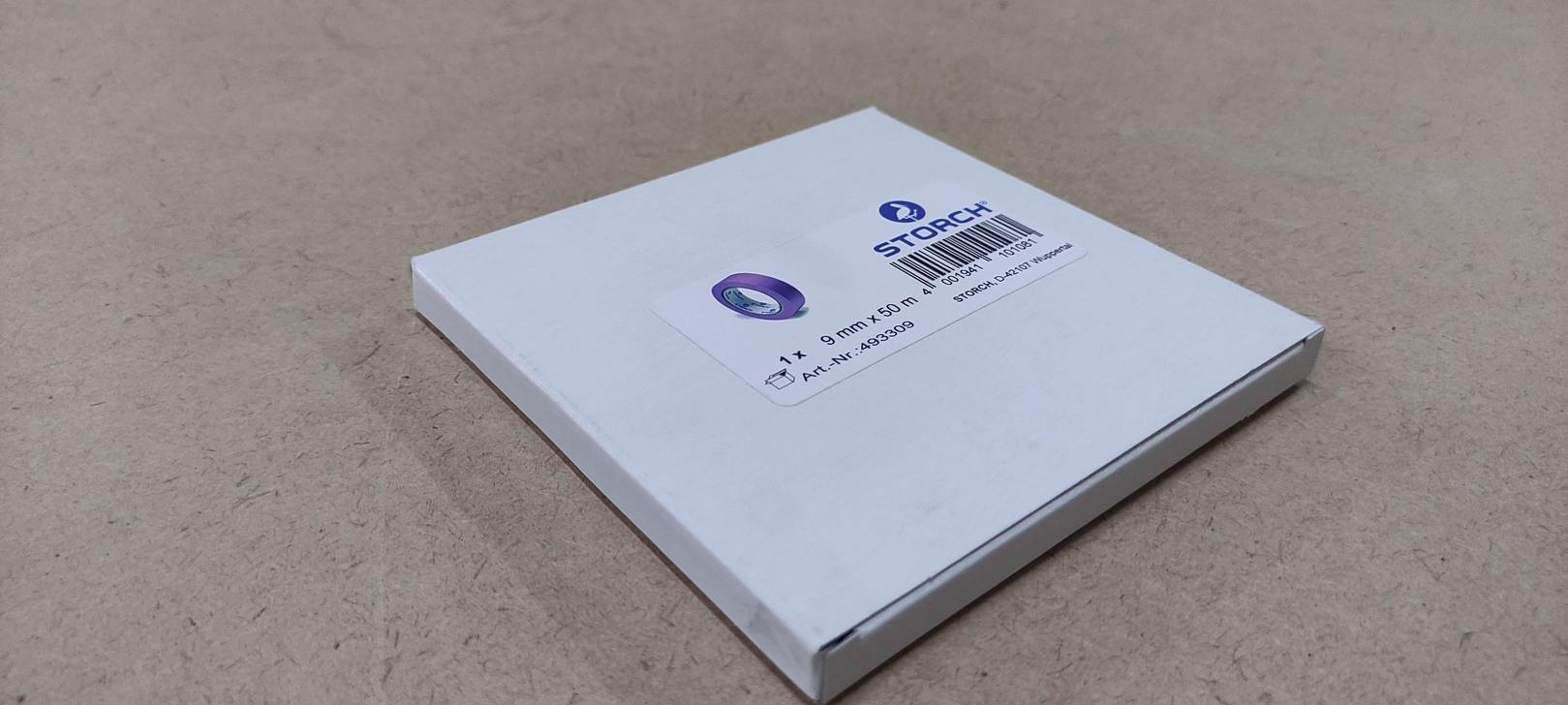 Лента малярная бумажная экстратонкая (0,085 мм) рисовая бумага фиолет 9 мм х 50 м STORCH (493309)								