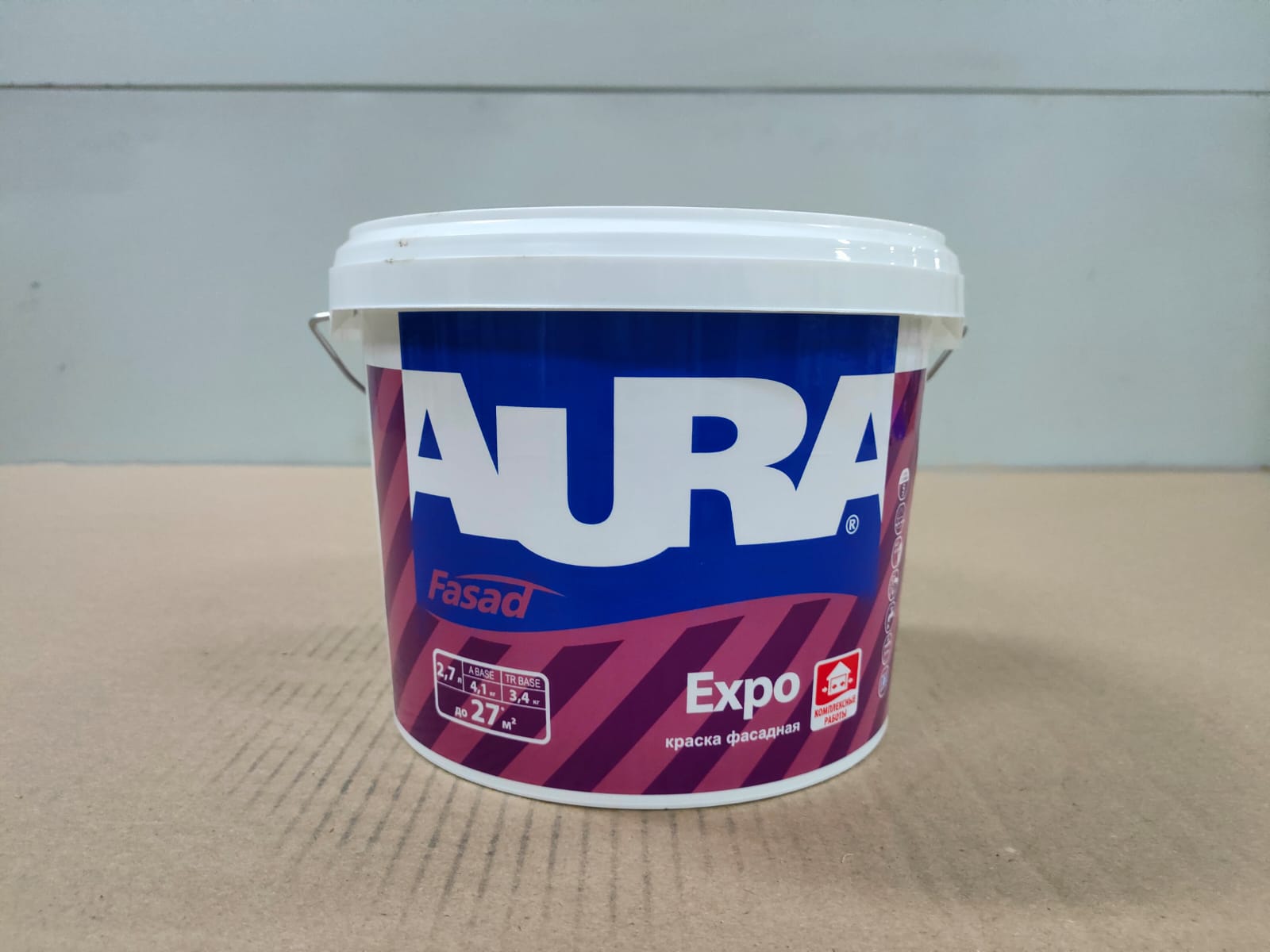 Краска фасадная водно-дисперсионная AURA Fasad Expo / АУРА Экспо 2,7 л (база TR)