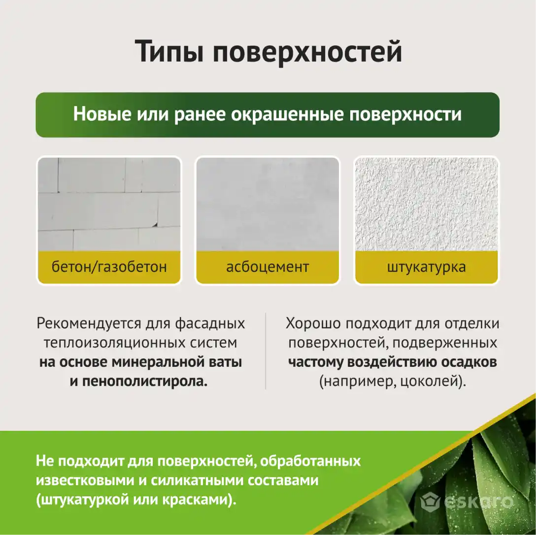 Краска для минеральных и оштукатуренных фасадов Eskaro Akrit F Silicone (База А - белая) 2.7 л