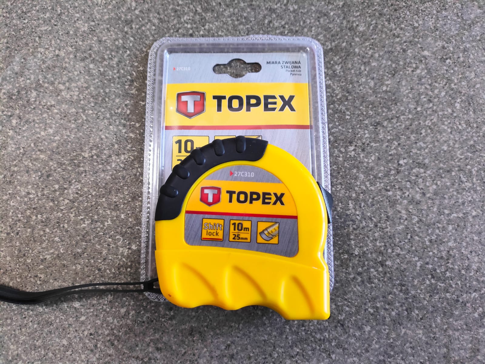 Строительная измерительная рулетка TOPEX, стальная лента 10 м x 25 мм