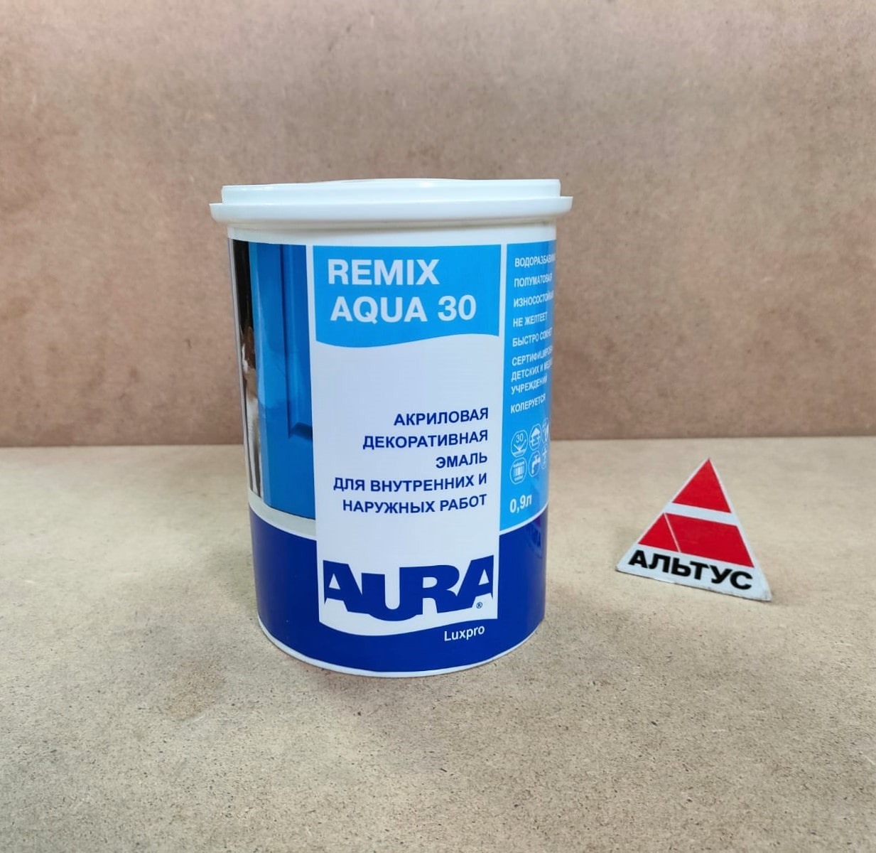 Акриловая декоративная эмаль AURA Luxpro Remix Aqua 30 0,9 л								