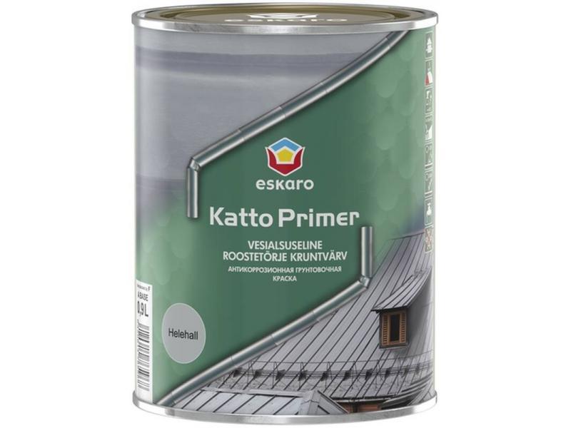 Краска антикоррозийная грунтовочная для металлических крыш "Eskaro Katto Primer 0,9л"