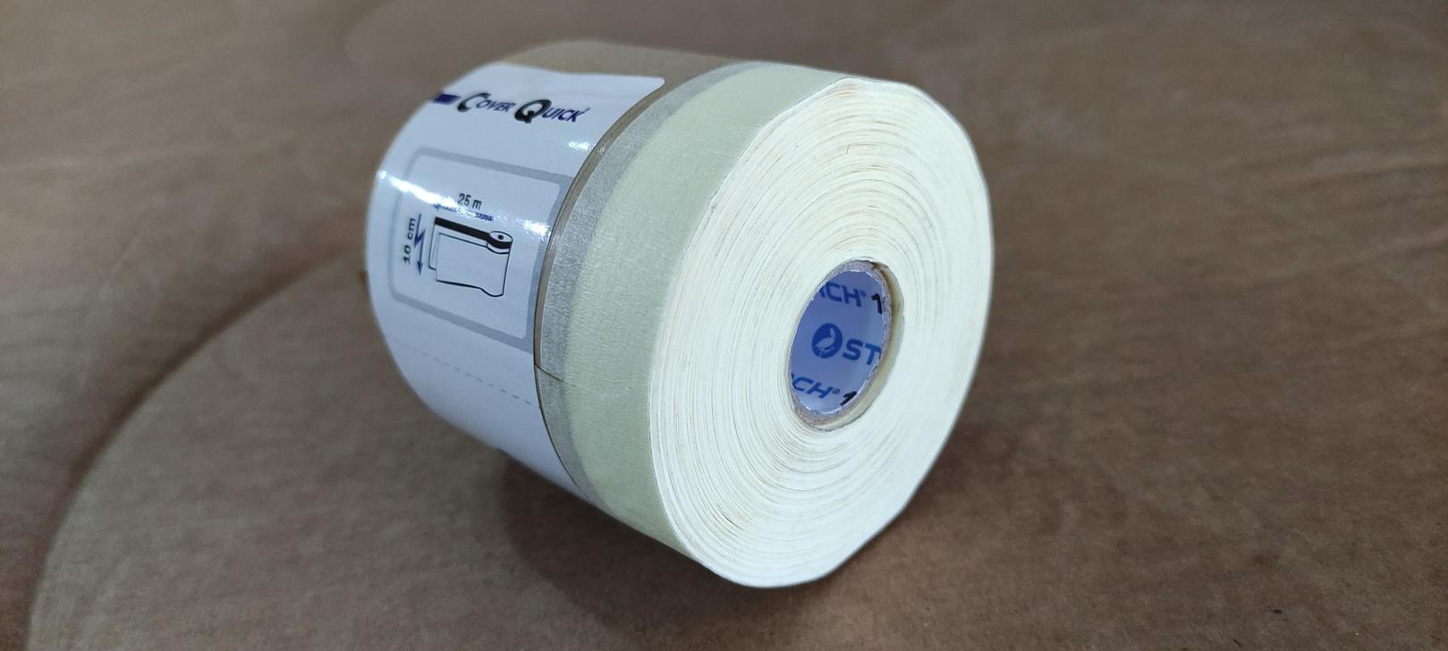 Укрывная маскировочная бумага с малярной лентой 10 см х 20 м STORCH для ремонта и малярных работ