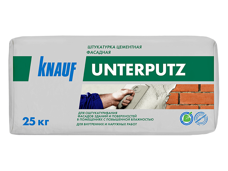 Штукатурка цементная фасадная КНАУФ - Унтерпутц 25 кг