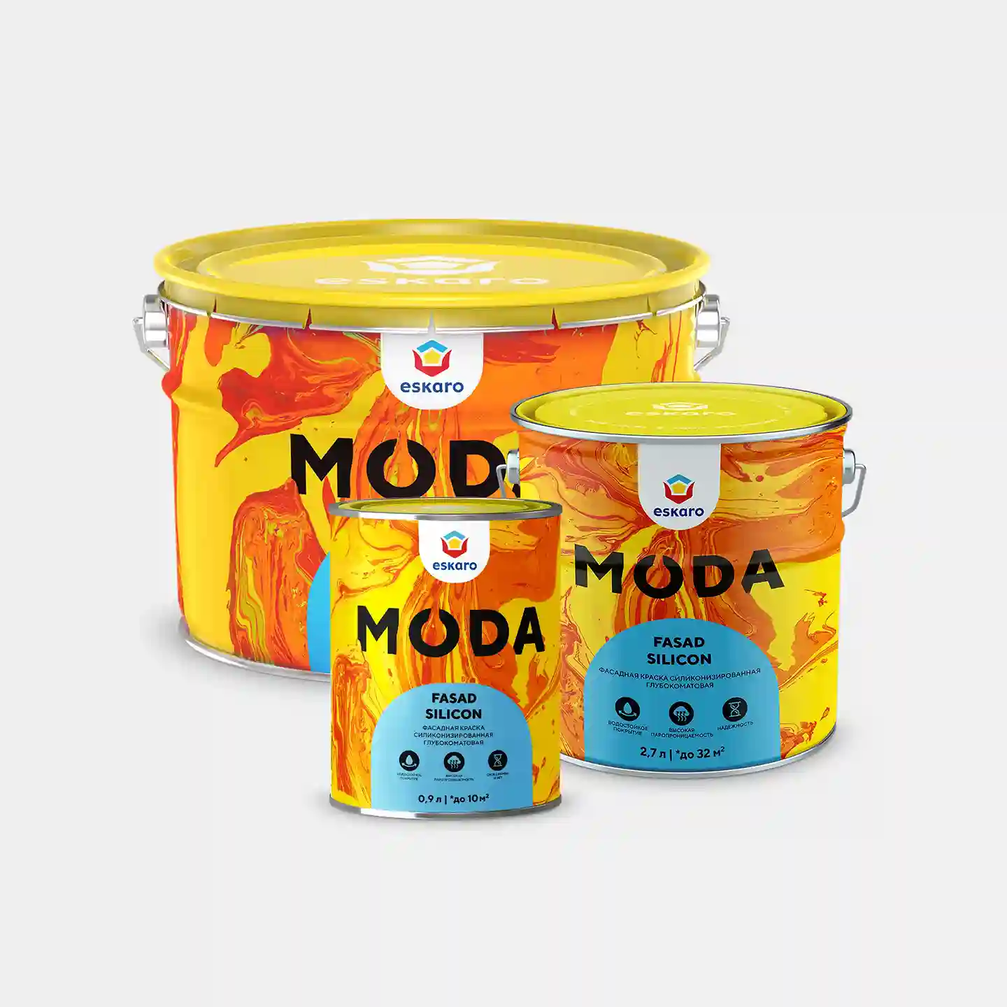 Фасадная краска силиконизированная Eskaro MODA Fasad Silicon (База TR - прозрачная) 2.7 л