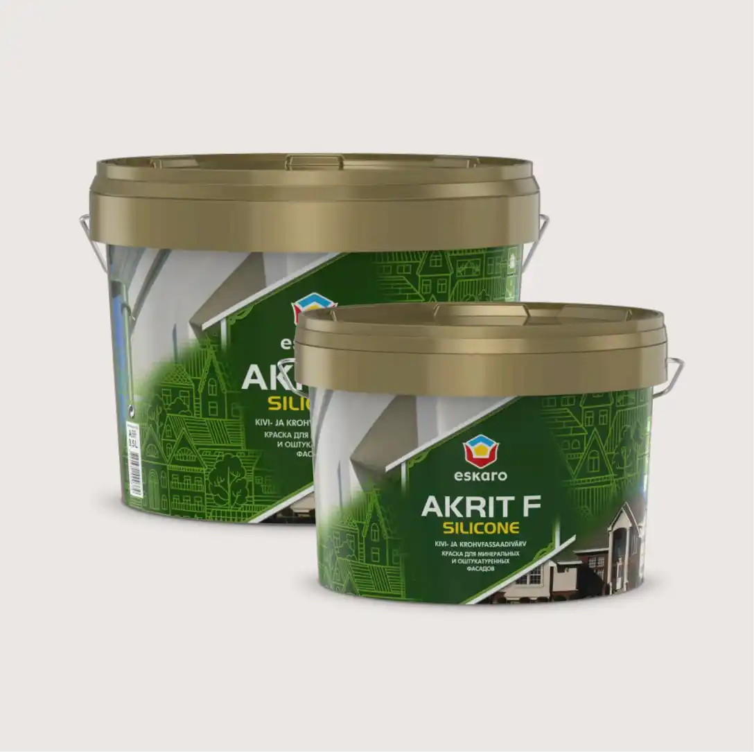 Краска для минеральных и оштукатуренных фасадов Eskaro Akrit F Silicone (База А - белая) 2.7 л