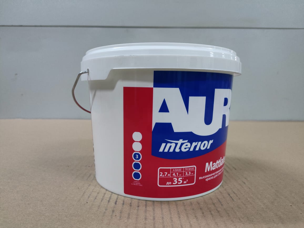 Краска моющаяся для стен и потолков AURA Mattlatex Interior / Аура Матлатекс 2,7 л (база TR)