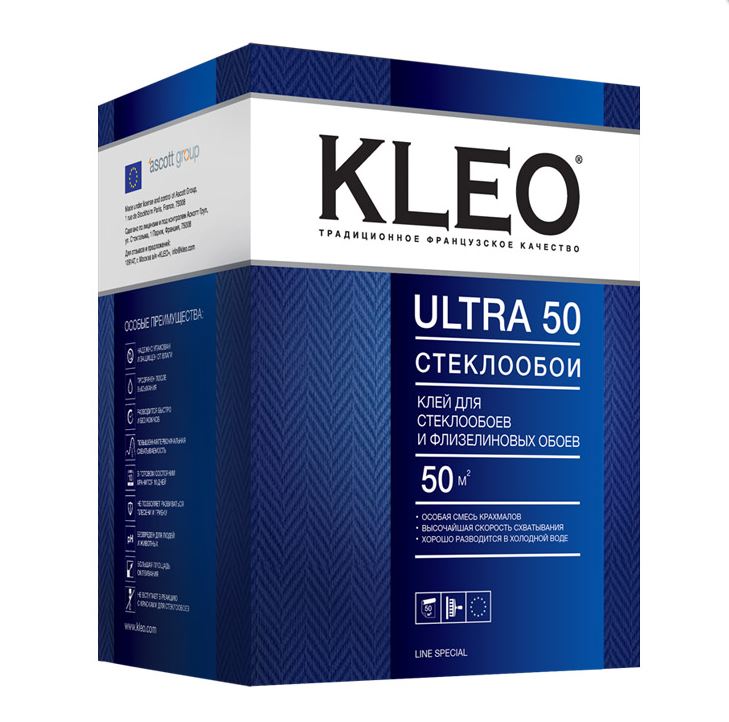 Клей для стеклообоев и флизелиновых обоев KLEO / КЛЕО ULTRA 500 гр