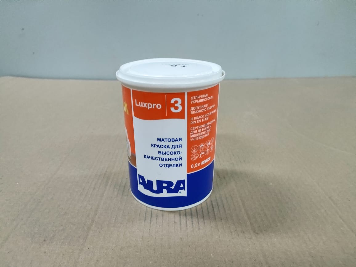 Матовая краска для высококачественной отделки AURA Luxpro 3 / АУРА Люкспро 3 0,9 л (база А)								