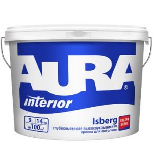 Глубокоматовая высокоукрывистая краска для потолков AURA ISBERG 2,7 л