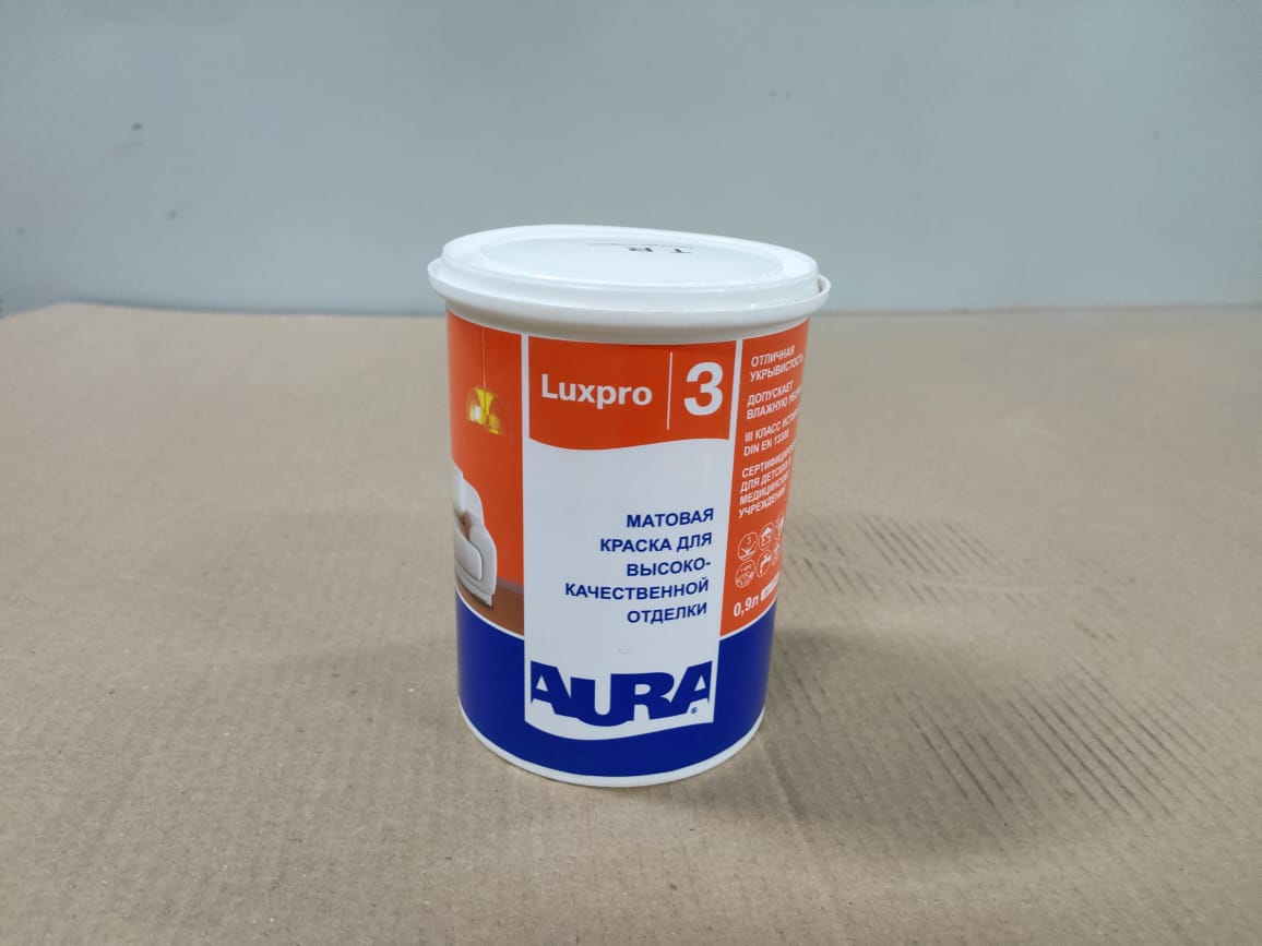 Матовая краска для высококачественной отделки AURA Luxpro 3 / АУРА Люкспро 3 0,9 л (база TR)