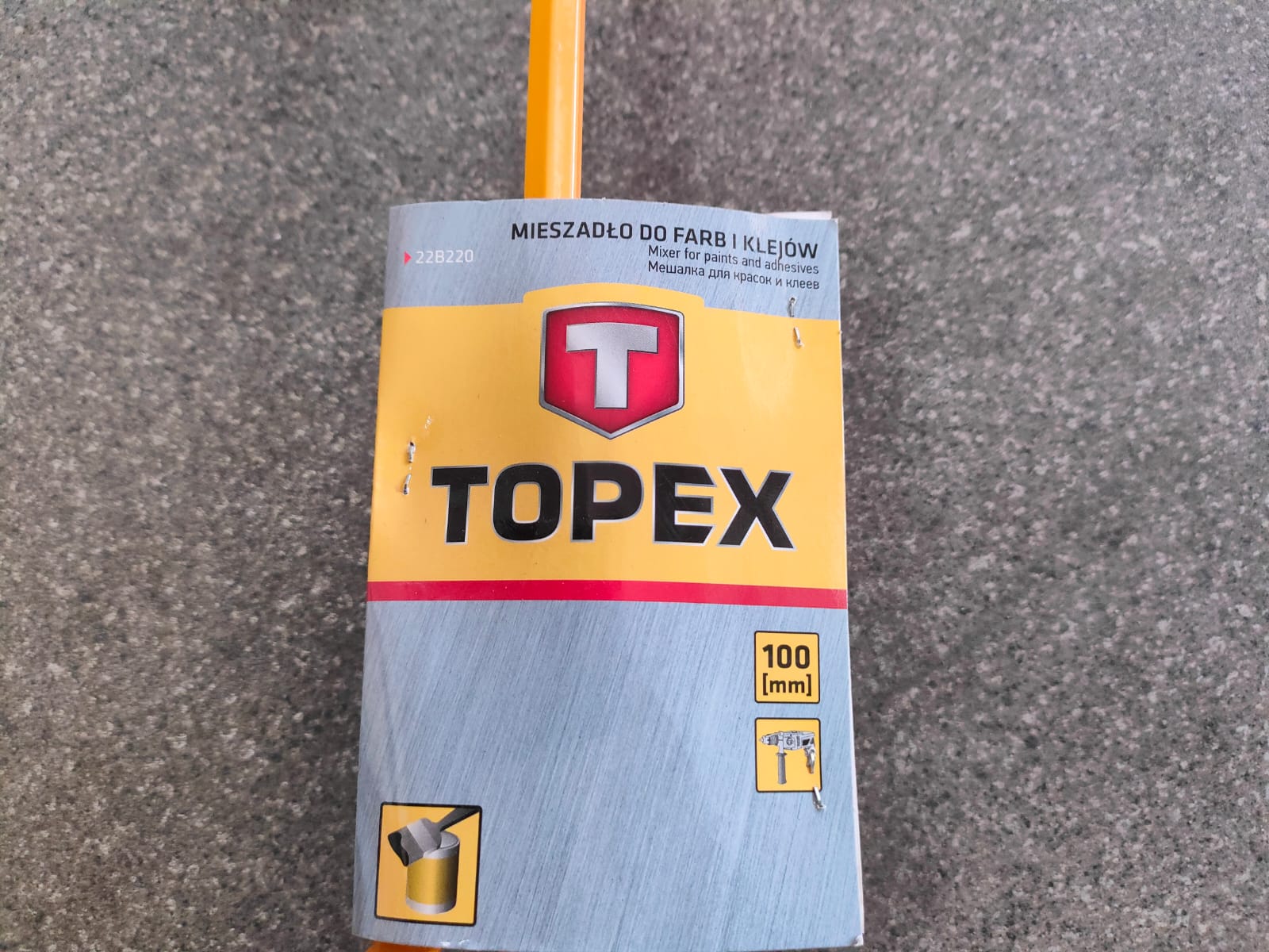 Мешалка / венчик / миксер для размешивания краски на дрель 100 мм TOPEX