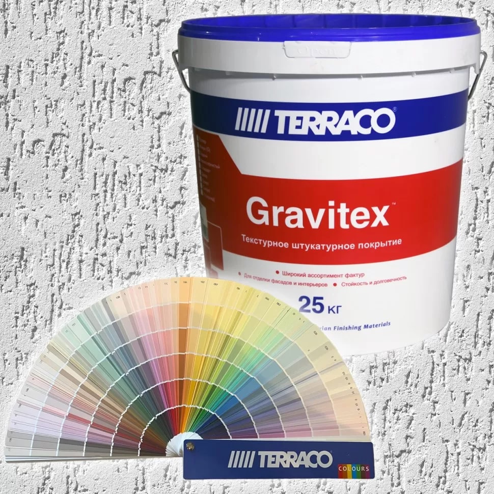 Фасадная штука-ка с текстурой "Короед" акрил Gravitex XL (1,5мм) Acrylic 25кг (27)								