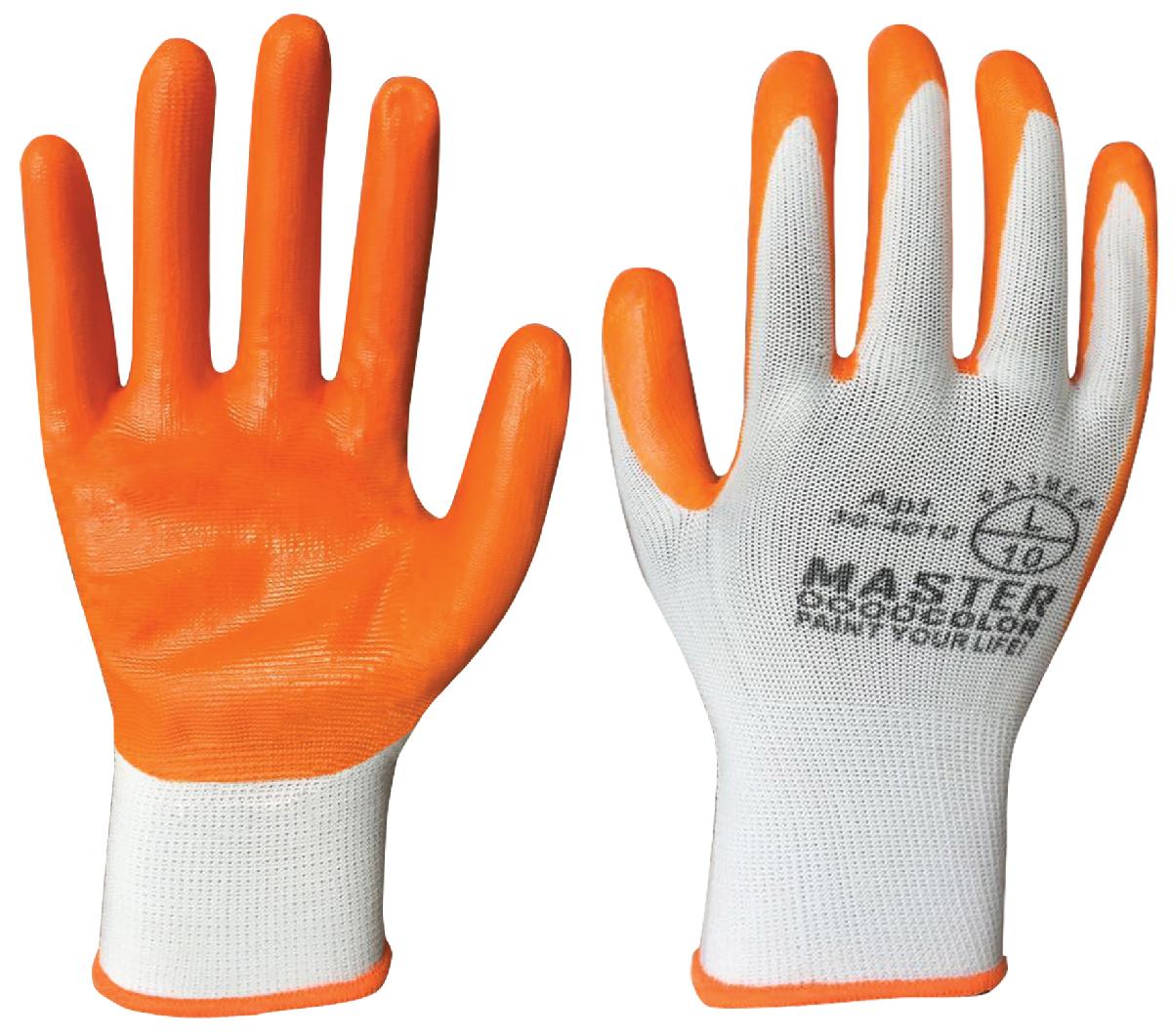 Перчатки полиэстер с обливкой из нитрила, кислото-щелочно стойкие, размер L/9 (30-4010)								