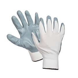 Рабочие защитные строительные перчатки Sheetrock белые, полиэстер с обивкой из серого нитрила ХХL/11								
