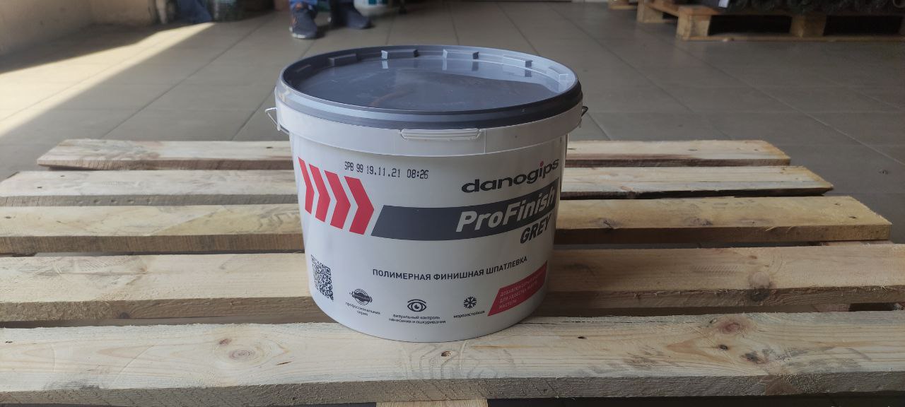 Полимерная финишная шпаклевка Danogips ProFinish Grey / Даногипс ПроФиниш серая 16,5 кг								